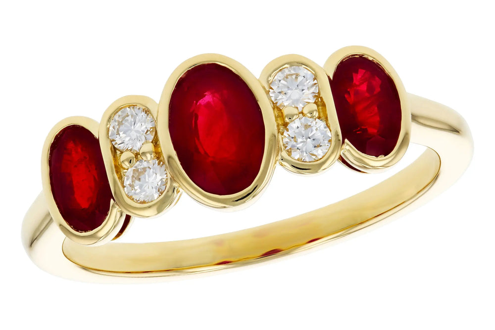 Ruby and Diamond Bezel Ring Allison Kaufman