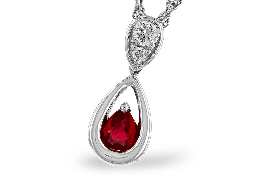 Ruby and Diamond Drop Necklace Allison Kaufman
