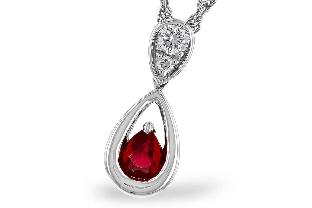Ruby and Diamond Drop Necklace Allison Kaufman