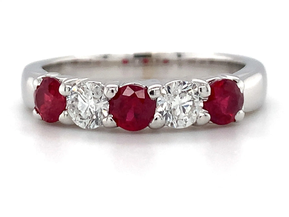 Ruby and Diamond Shared Prong Fashion Ring Bernard's