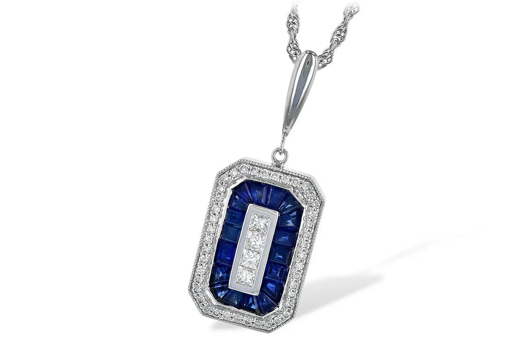 Sapphire and Diamond Antique Replica Necklace Allison Kaufman