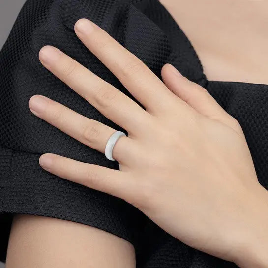 Silver Tone Silicone Ring Quality Gold of Cincinnati