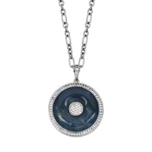 Sodalite and White Topaz Necklace Samuel B Collection