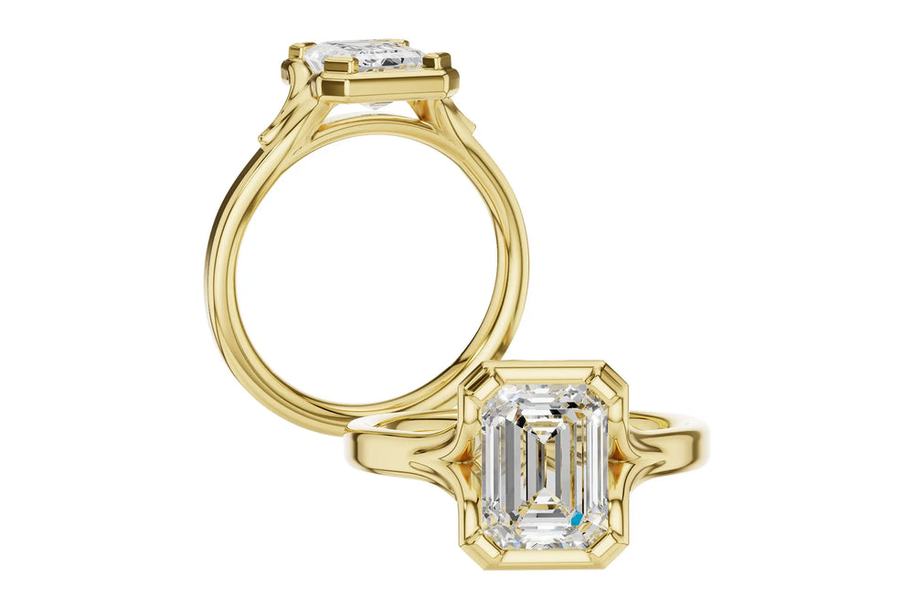 Split Shank for Emerald Cut Stone Semi Mount Allison Kaufman