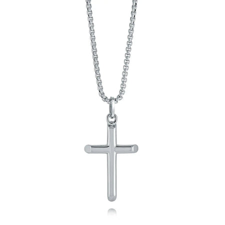 Stainless Steel Cross and Chain Italgem