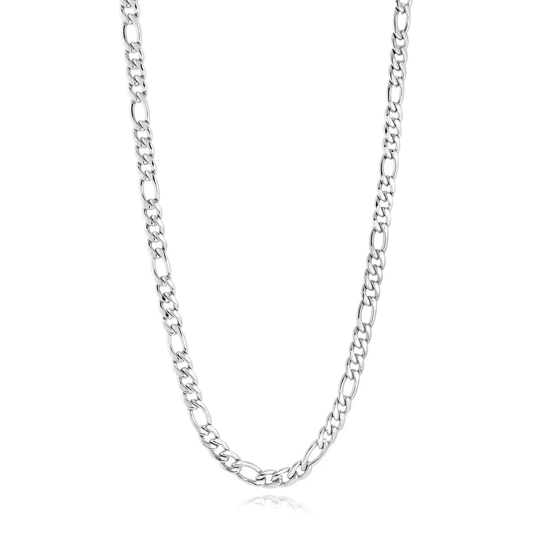 Stainless Steel Figaro Link Necklace Italgem
