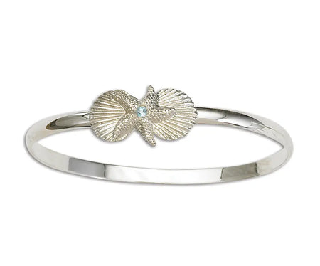 Starfish and Scallop Shell Bangle Bracelet D'Amico Manufacturing Co., Inc.