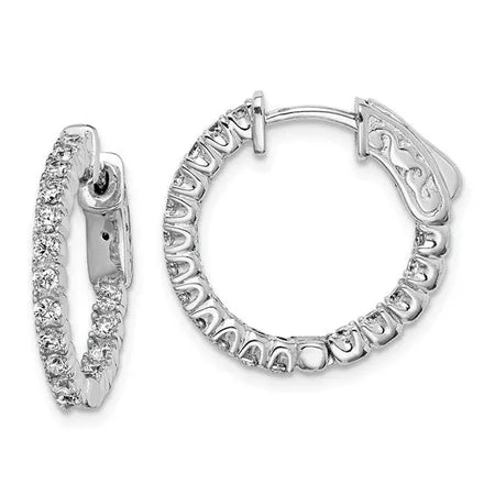 Sterling Silver Cubic Zirconia Hoops Quality Gold of Cincinnati