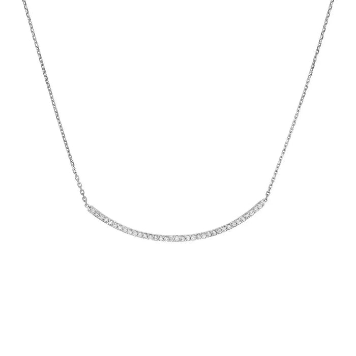 Sterling Silver Curved Bar Necklace Midas