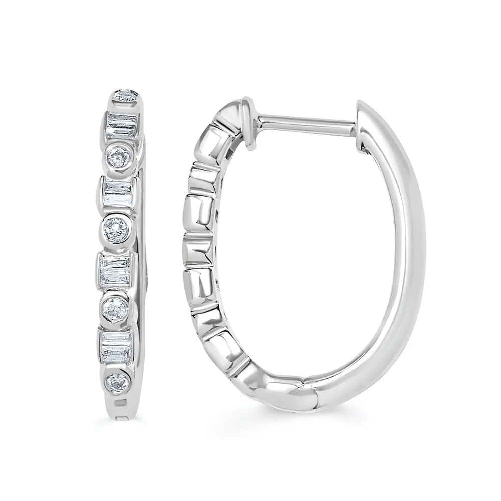Sterling Silver Diamond Hoop Earrings Ostbye