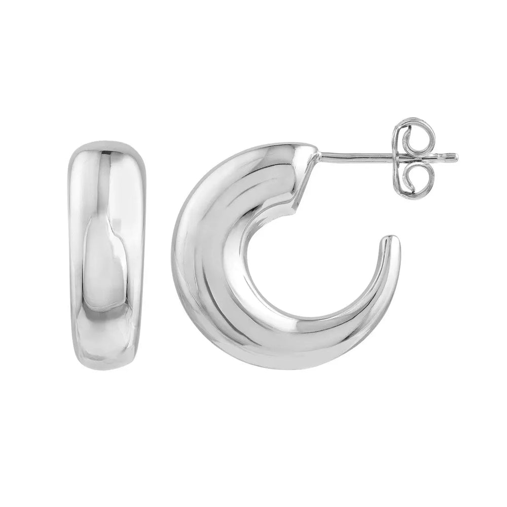 Sterling Silver Graduated Open Hoop Earrings Midas