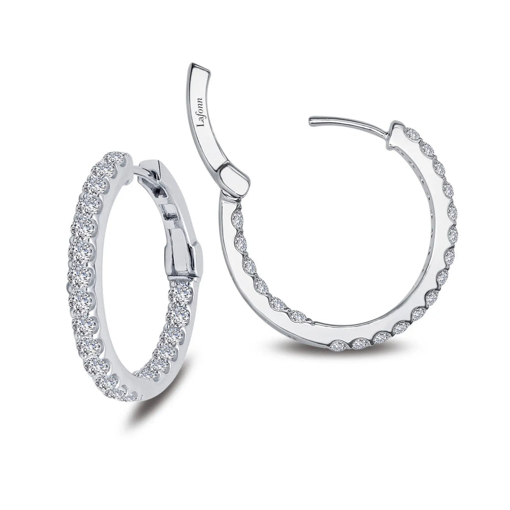 Sterling Silver Inside Outside Hoop Earrings Lafonn