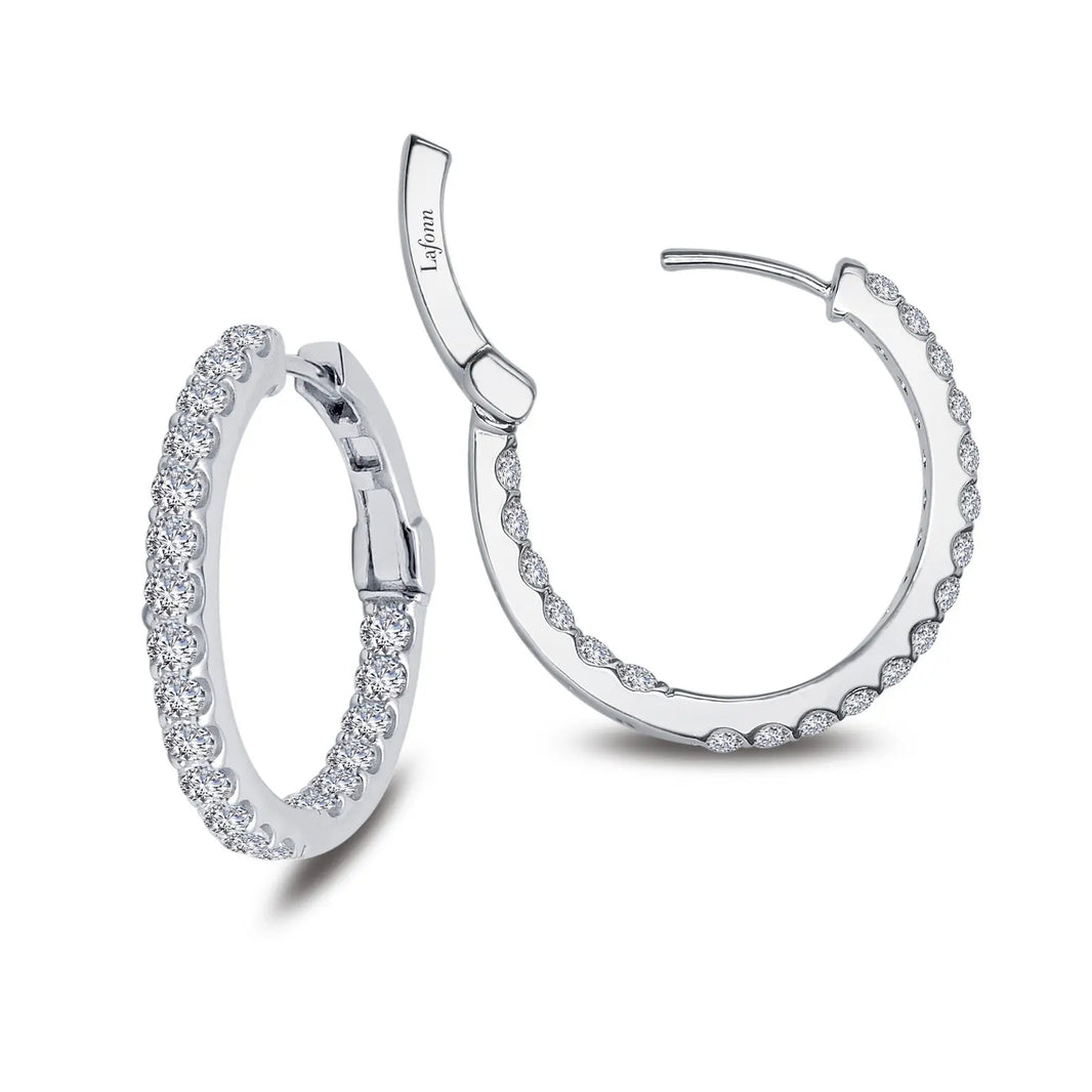 Sterling Silver Inside Outside Hoop Earrings Lafonn
