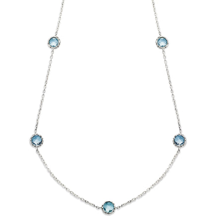 Sterling silver blue topaz necklace Samuel B Collection