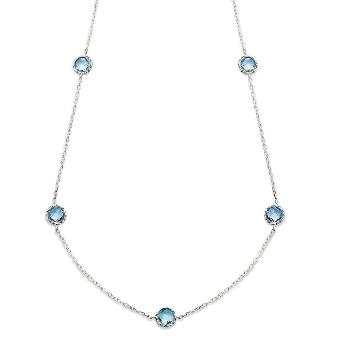 Sterling silver blue topaz necklace Samuel B Collection