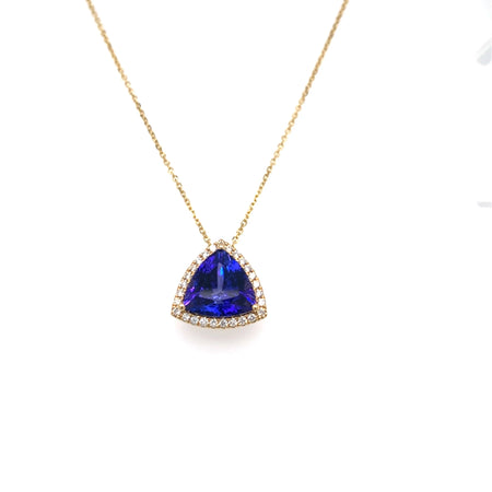 Tanzanite with a Diamond Halo Pendant Scott Spurling