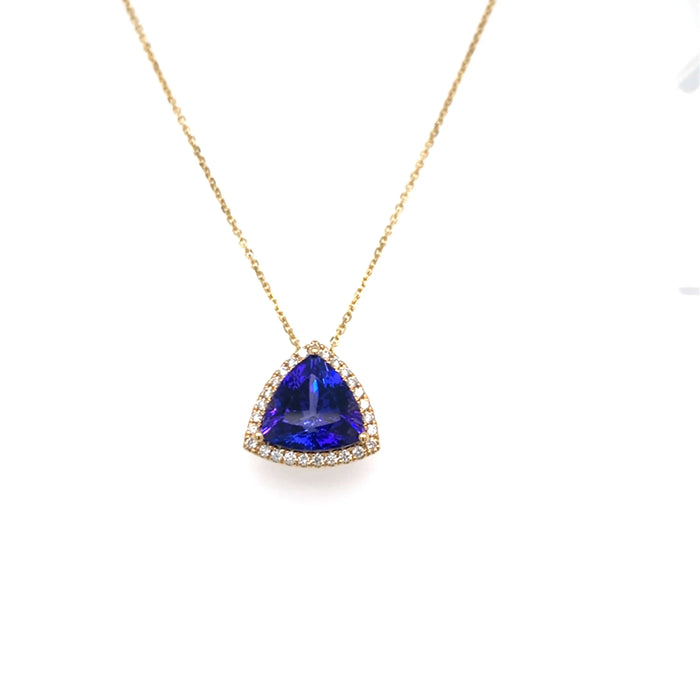 Tanzanite with a Diamond Halo Pendant Scott Spurling