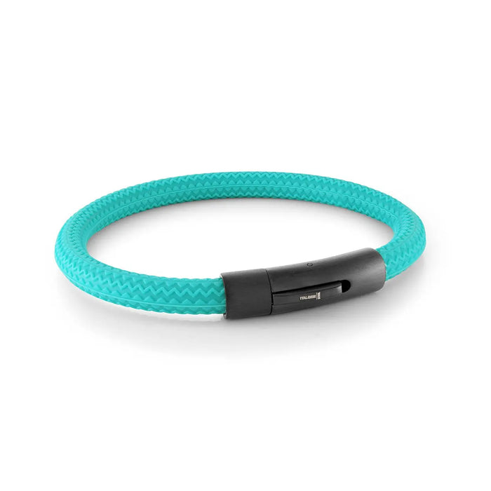 Teal Tire Rubber Bracelet Italgem