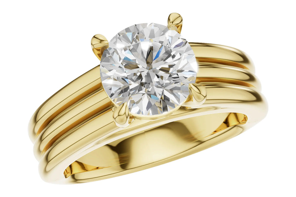 Tripple Band with Diamond Hidden Halo Semi Mount Allison Kaufman