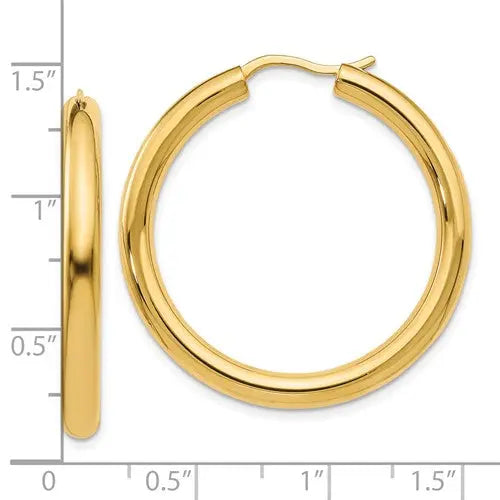 image Tube Hoop Earrings Quality Gold of Cincinnati