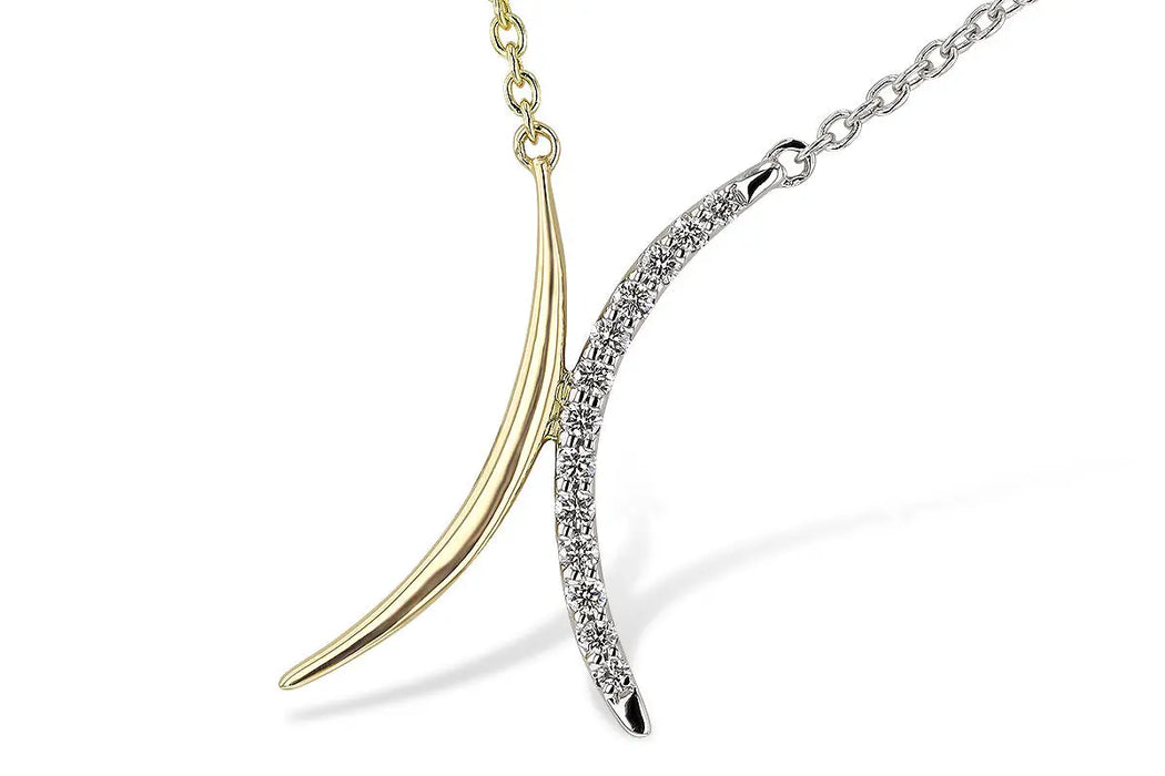 Two Tone  Diamond X Necklace Allison Kaufman