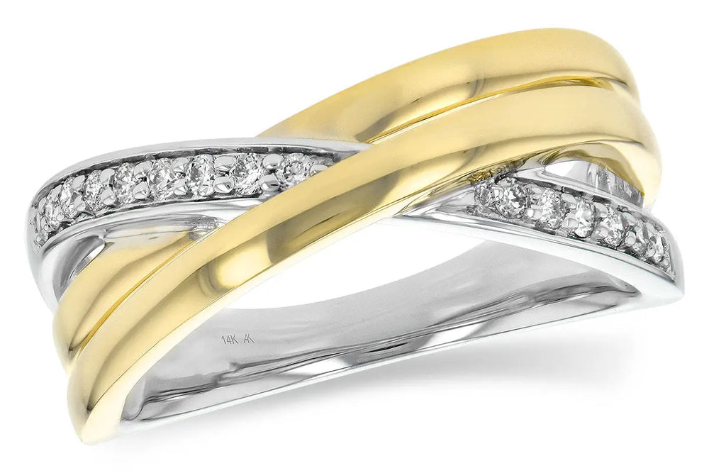 Two Tone Twist Diamond Ring Allison Kaufman