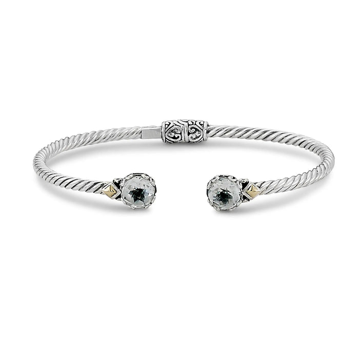 White Topaz Cable Bangle Bracelet Samuel B Collection