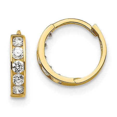 Yellow Gold Cubic Zirconia Hoops Quality Gold of Cincinnati