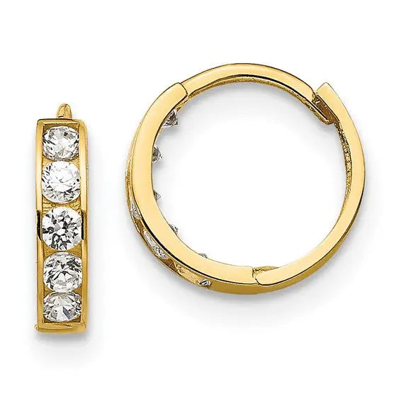 Yellow Gold Cubic Zirconia Hoops Quality Gold of Cincinnati