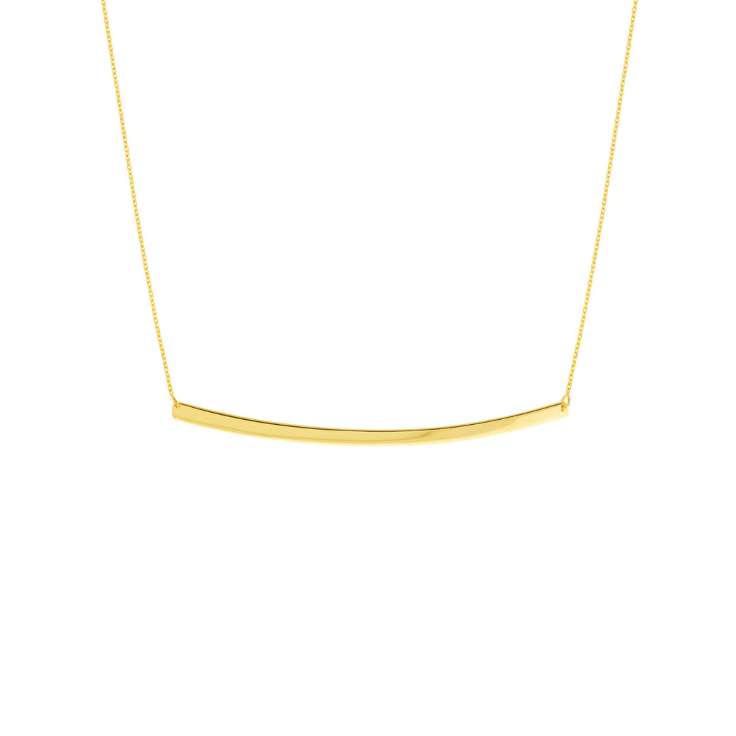 Curved Gold Bar Necklace